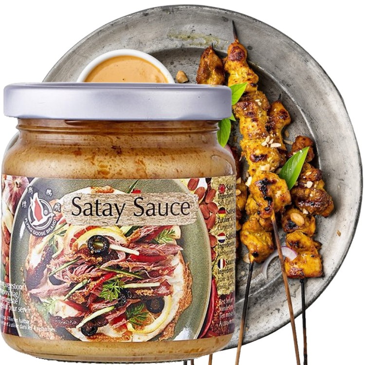 Sos Orzechowy Satay Tajska Pasta z Orzechów Ziemnych 180g FLYING GOOSE BRAND