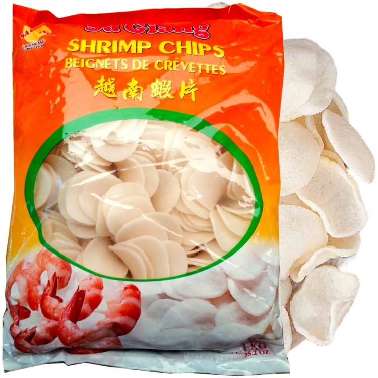 Chipsy Prażynki Krewetkowe Do Smażenia Duże 1000g Shrimp Frying Chips 1kg SA GIANG