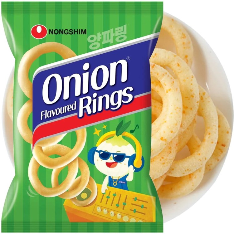 Koreańskie Chipsy Chrupki Krążki Cebulowe Azjatycka Przekąska 50g NONGSHIM