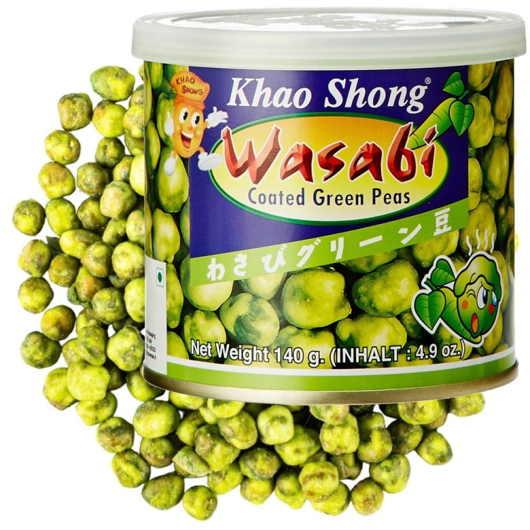 Chrupiąca Przekąska Ostry Zielony Groszek w Wasabi 140g KHAO SHONG