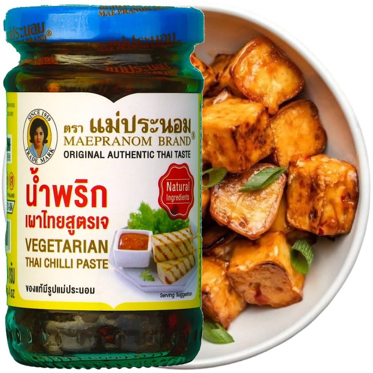 Tajska Oryginalna Wegetariańska Pasta Chili Vegetarian Chilli Paste 228g MAEPRANOM BRAND