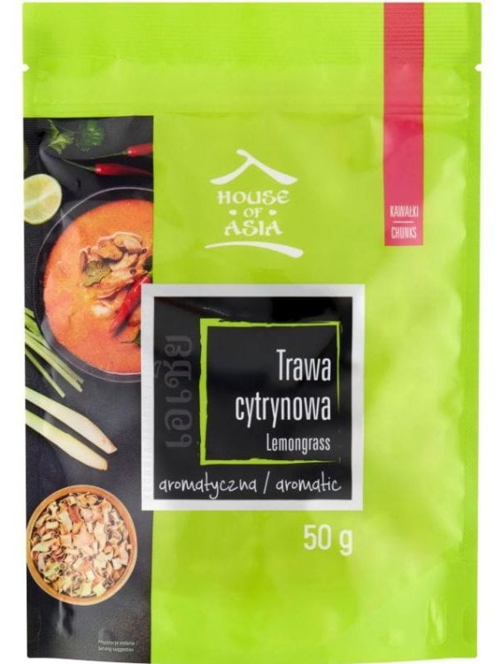 Trawa Cytrynowa Suszona Cięta Lemon Grass Premium 50g  HOUSE OF ASIA