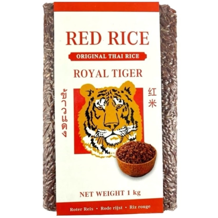 Tajski Ciemny Oryginalny Czerwony Ryż Zdrowy Bogaty w Błonnik 1kg 1000g ROYAL TIGER