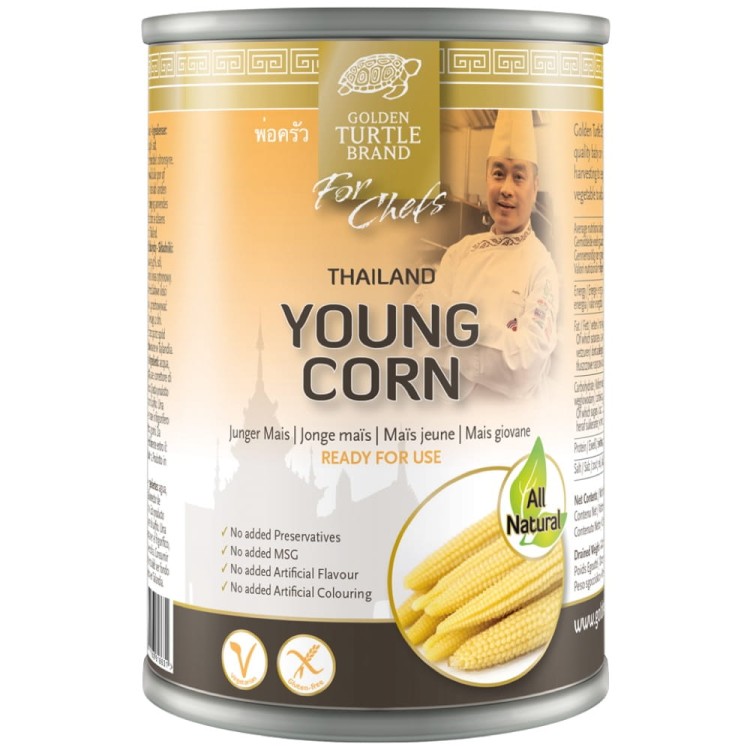 Mini Małe Kolby Kukurydzy Mała Kukurydza Do Smażenia Na Woku 425g GOLDEN TURTLE BRAND