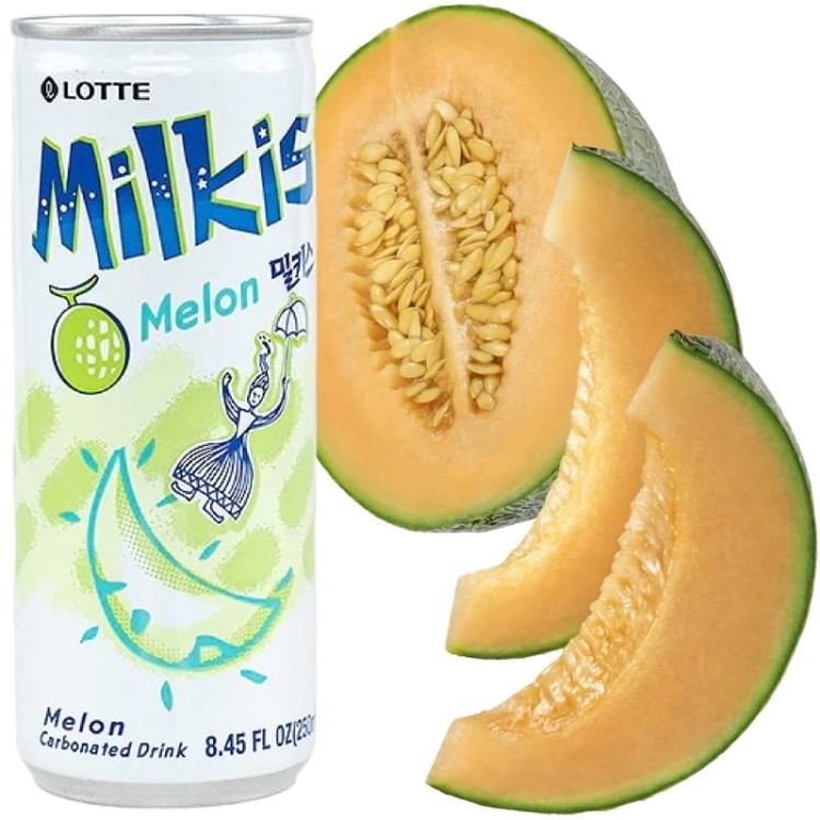 Mleczny Napój Gazowany Milkis o Smaku Melona 250ml LOTTE