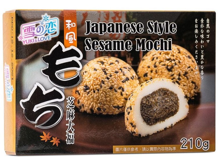 Ciastka Ciasteczka Ryżowe MOCHI z Sezamem Nadzienie Sezamowe Japońskie 210g YUKI & LOVE