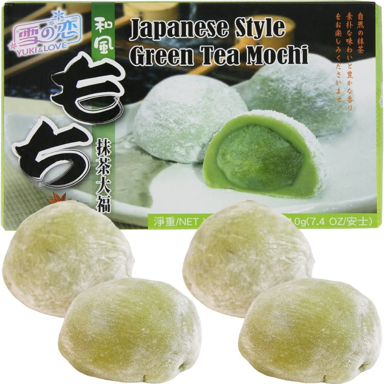 Ciastka Ciasteczka Ryżowe Galaretki Mochi Zielona Herbata Green Tea 210g YUKI & LOVE