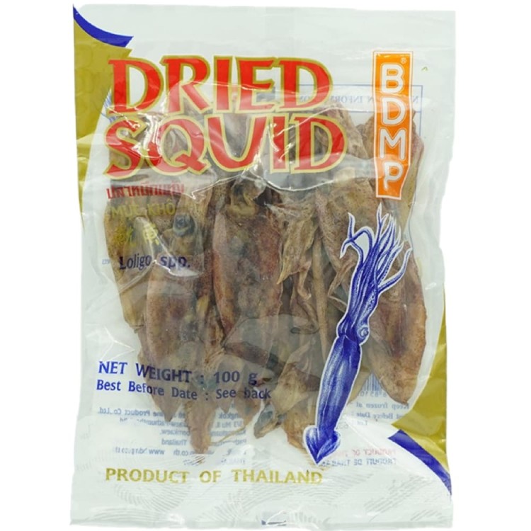 Suszona Kałamarnica Kalmary Ze Skórą Dried Squid Squid With Skin 100g BDMP