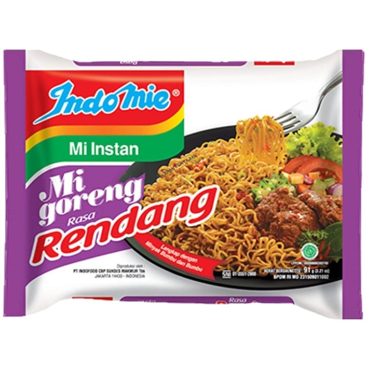 Indonezyjski Makaron Zupka Stir Fry MI GORENG RENDANG Instant Noodles 80g INDOMIE