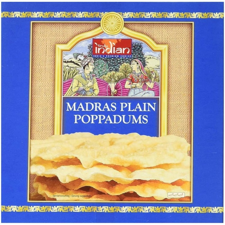 Indyjskie Kruche Placki Poppadums Madras 12-15 Sztuk Przekąska 112g TRULY INDIAN - Sushi-Sklep.pl