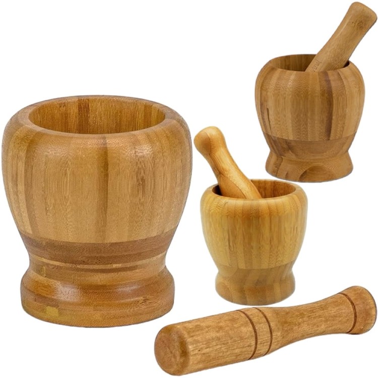 Azjatycki Moździerz Bambusowy Drewniany Elegancki 10cm BAMBOO FOREST