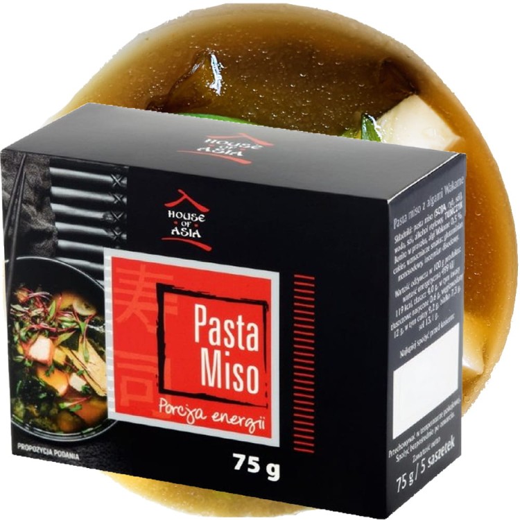 Japońska Pasta z Fermentowanej Soi Do Zupy Dashi MISO Saszetki 75g HOUSE OF ASIA