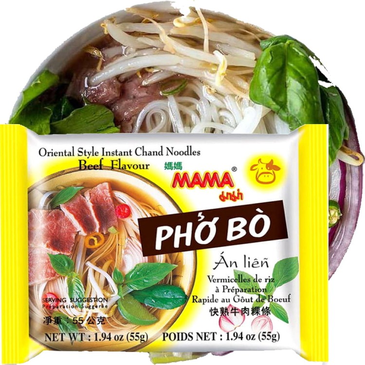 Tajska Zupka Błyskawiczna Makaron Ryżowy Instant Wołowina Pho Bo 55g MAMA