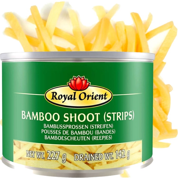 Chińskie Chrupiące Pędy Bambusa w Puszce Nitki Paseczki 227g ROYAL ORIENT