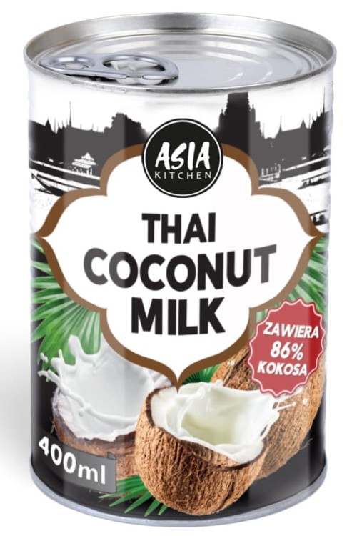 Tajskie Mleczko Mleko Kokosowe Idealne Do Potraw Curry 400ml ASIA KITCHEN - Sushi-Sklep.pl