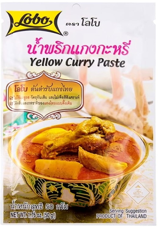 Tajska Żółta Lekko Ostra Pasta Żółte Curry w Saszetce 50g LOBO