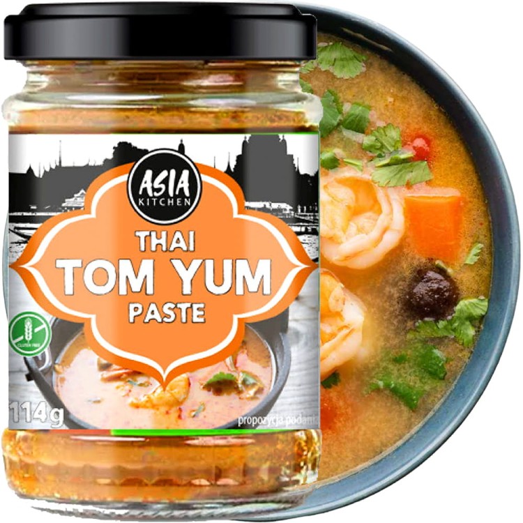 Pasta Krewetkowa TOM YUM Do Tajskiej Krewetkowej Zupy Ostro Kwaśnej 114g ASIA KITCHEN