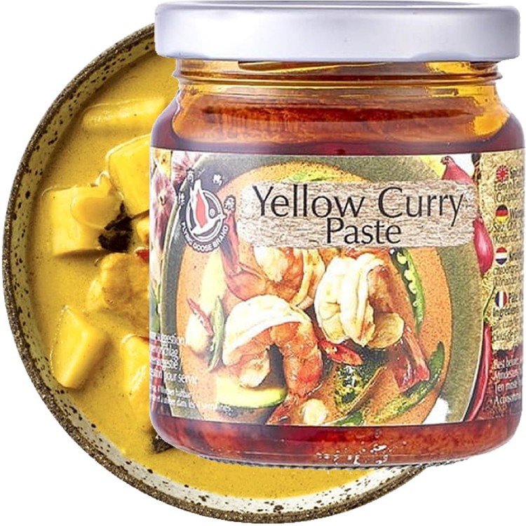 Żółta Tajska Pasta Curry Lekko Ostra Tajskie Żółte Curry FGB 195g FLYING GOOSE BRAND