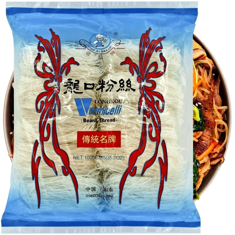 Makaron Sojowy z Fasoli Mung Vermicelli Longkou Do Zupy i Woka 1000g (20x50g) DING XI BRAD