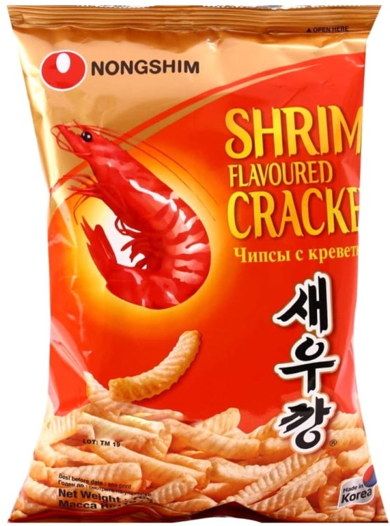 Koreańskie Chipsy KREWETKOWE Ostre Prażynki Intensywny Smak 75g NONGSHIM
