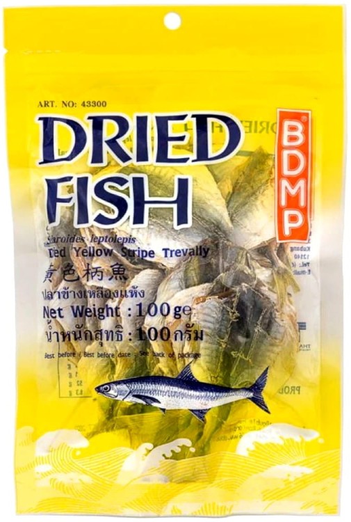 Suszone Rybki Karanks Żółtopłetwy Yellow Stripe Trevally Fish 100g BDMP