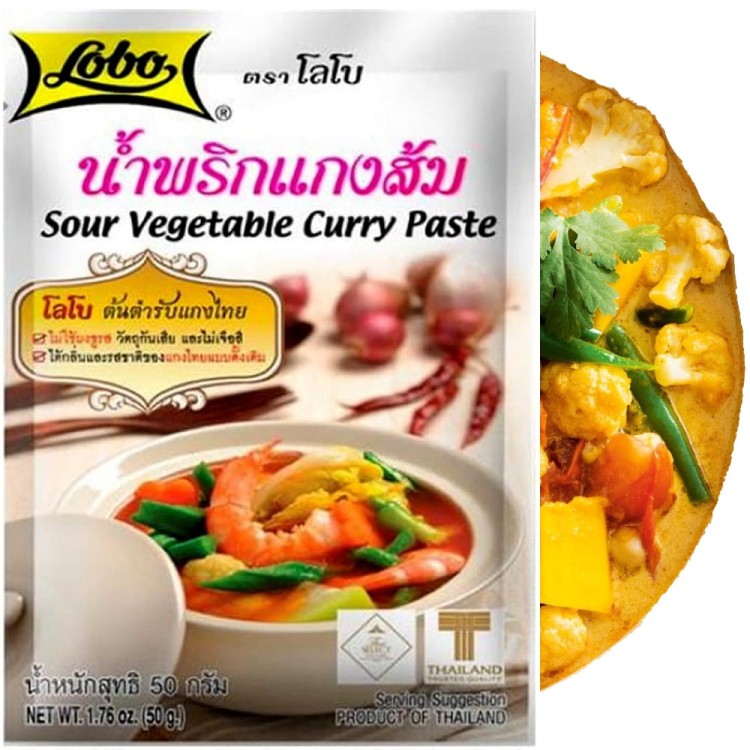 Pasta Do Warzywnego Curry Sour Vegetable Curry Paste 50g LOBO