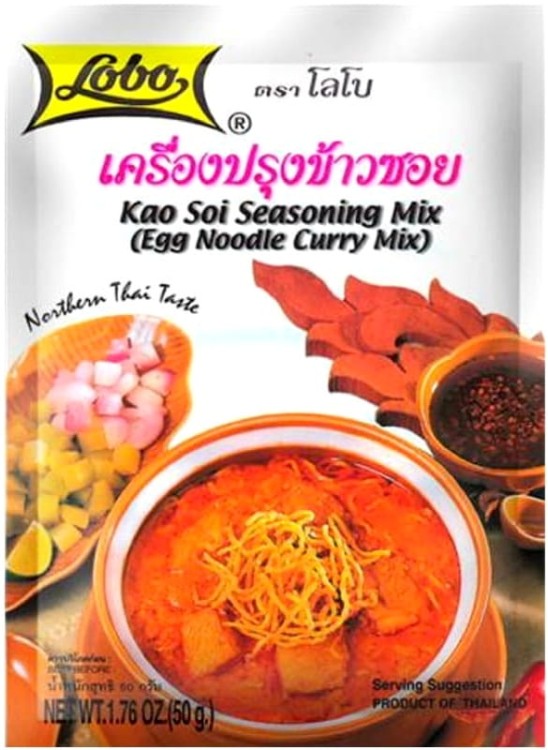 Tajska Pasta Do Kao Soi Tajskiego Curry z Makaronem Jajecznym 50g LOBO