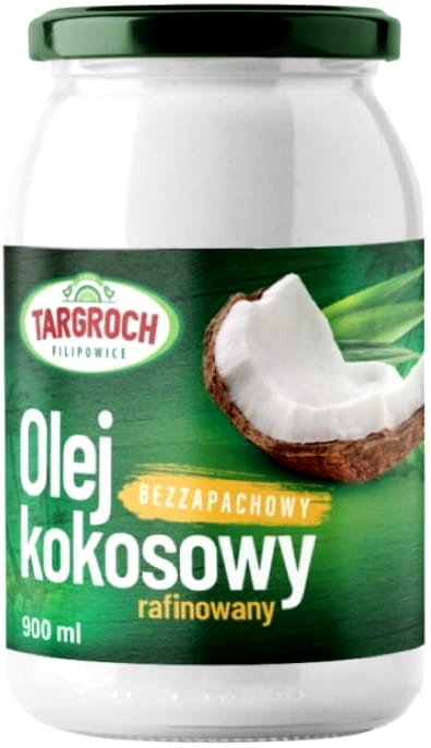 Zdrowy Olej Kokosowy Bezzapachowy Rafinowany Do Smażenia 900ml TARGROCH