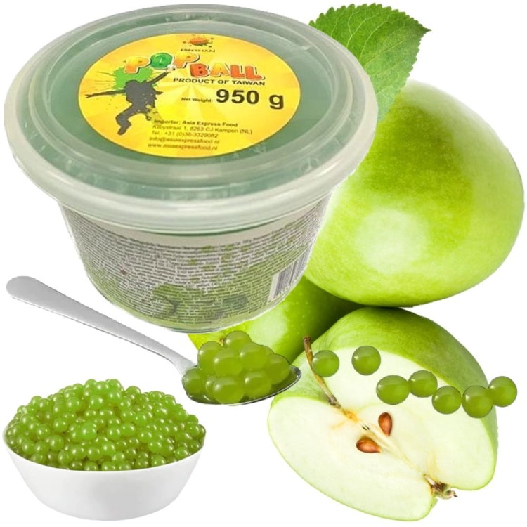 Kuleczki Bubble Tea ZIELONE JABŁKO Popping Boba Pearls 950g PINSHAN