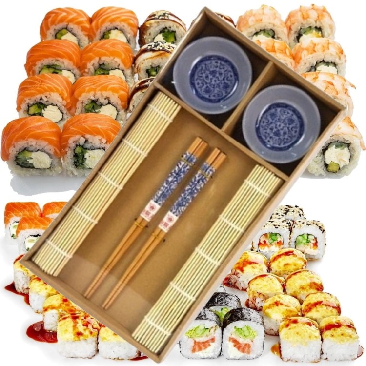 Zestaw Do Podania Sushi Miseczki Maty i Pałeczki Na Prezent PROORIENT