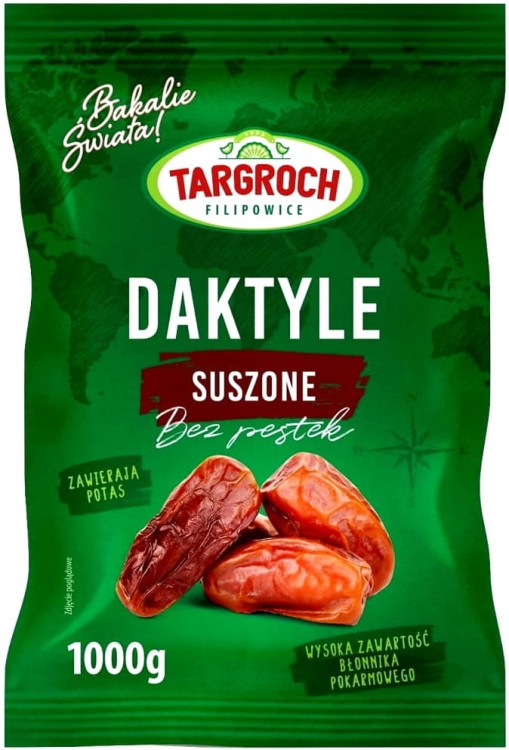 Daktyle Suszone Bez Pestek Słodkie Naturalne Świeże Źródło Potasu 1kg 1000g TARGROCH