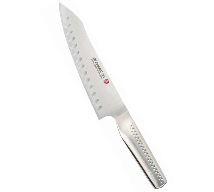 Global NI Japoński Nóż Kucheny Orientalny Szefa Kuchni Żłobiony 20cm GN-002