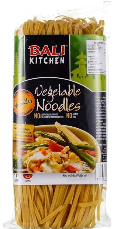 Indonezyjski Makaron Pszenny Wstążki z WARZYWAMI Do Woka Stir-Fry 200g BALI KITCHEN
