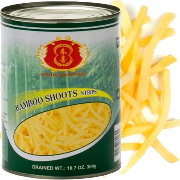 Chińskie Marynowane Pędy Bambusa Nitki Paseczki w Puszce 567g SPRING HAPPINESS