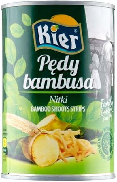 Chińskie Pędy Bambusa Paski Nitki Bambus w Puszce Bamboo Strips 400g KIER