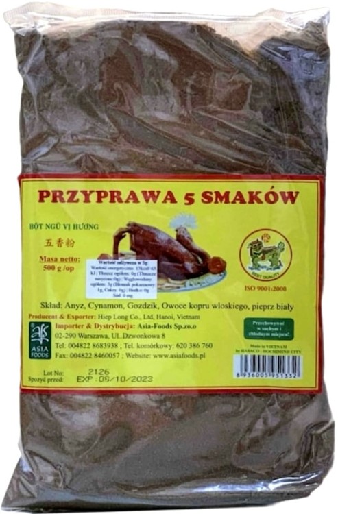 Wietnamska Przyprawa Pięć 5 Pięciu Smaków Mieszanka Proszek 500g HIEP LONG