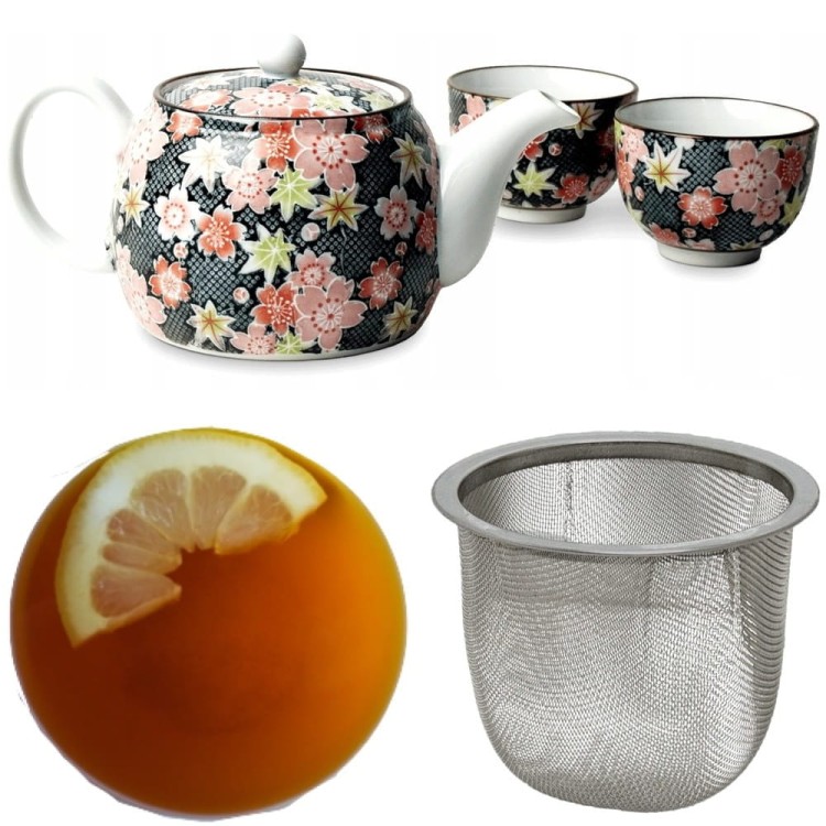 Japoński Elegancki Porcelanowy Kolorowy Kwiatowy Zestaw Do Herbaty Dzbanek 600ml EMRO AZIATICA