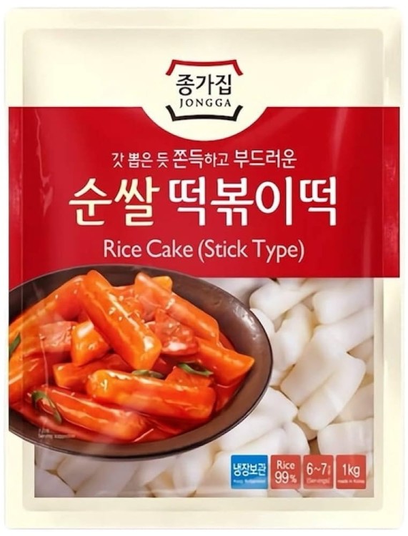 Kluski Ryżowe Koreańskie Korean Tteokbokki Topokki Rurki Stick 1kg JONGGA