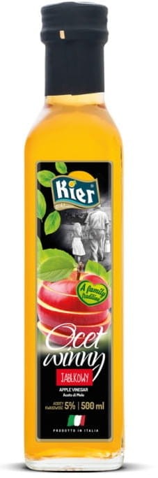 Włoski Zdrowy Ocet Jabłkowy z Jabłek Na Trawienie Do Sałatek 500ml KIER