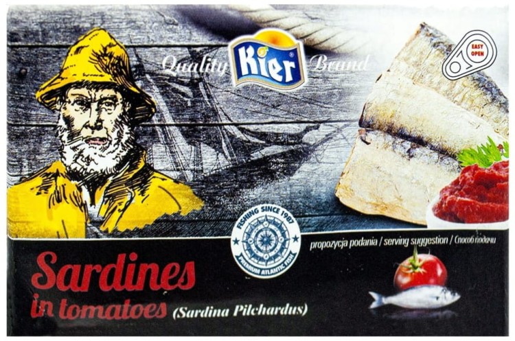 Hiszpańskie Sardynki w Pomidorach Puszka Sardina Pilchardus 120g KIER