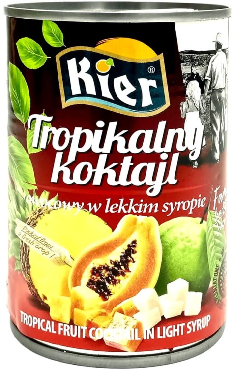 Tropikalny Koktajl Owocowy w Syropie Do Deserów i Sałatek 425g KIER