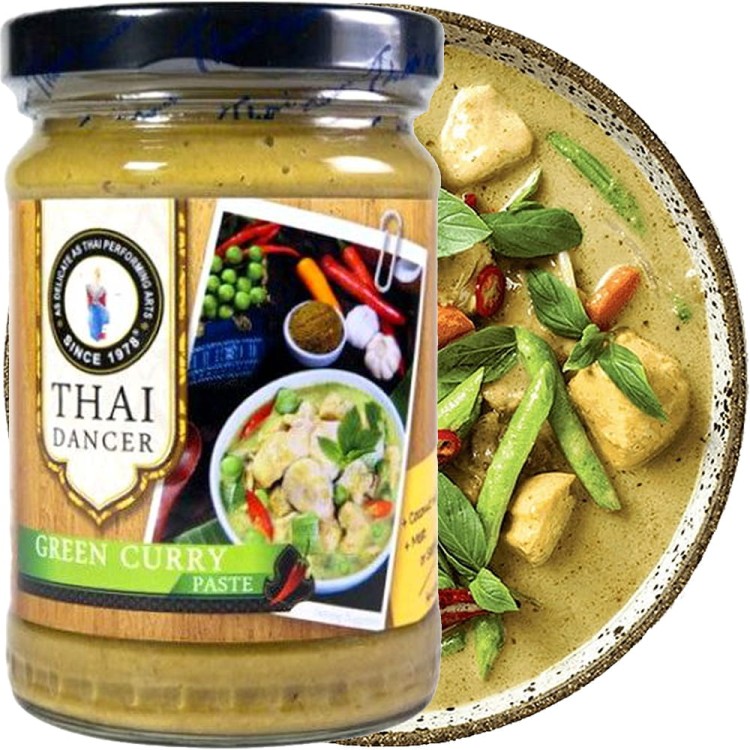 Tajska Ostra Zielona Pasta Curry Green Curry Paste Słoik 227g THAI DANCER
