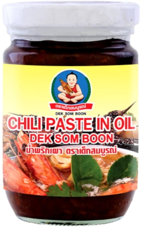 Tajska Ostra Pasta z Papryczek Chili w Oleju 220g Dek Som Boom HEALTHY BOY BRAND
