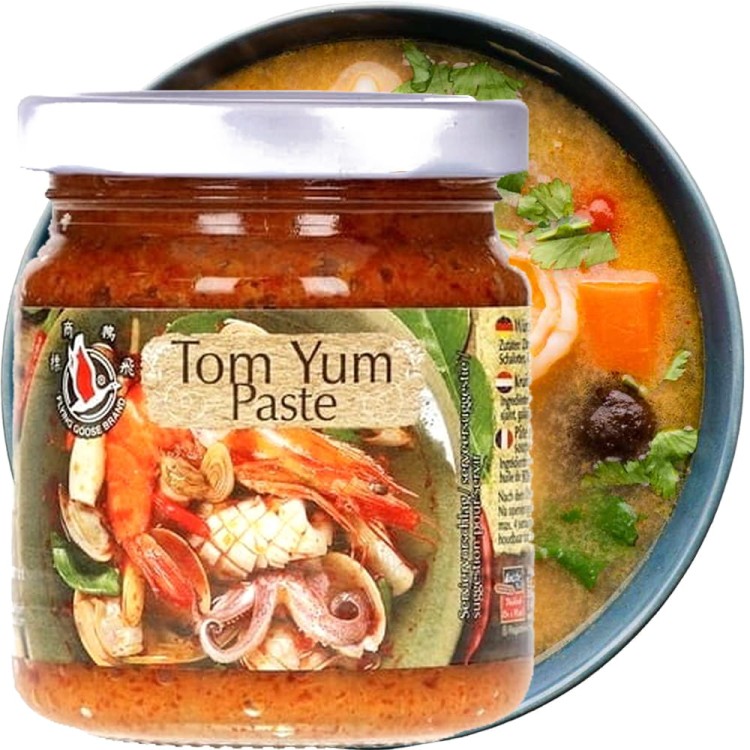 Pasta Tom Yum Do Tajskiej Krewetkowej Ostro Kwaśnej Zupy Shrimp Soup 195g FLYING GOOSE BRAND