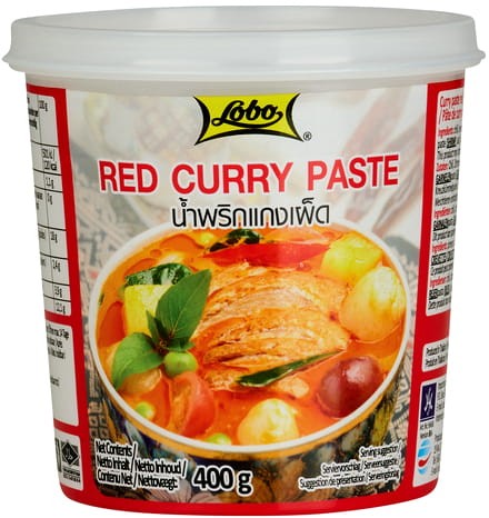 Czerwona Tajska Pasta Curry z Ostrych Papryczek Chili Bez Glutenu 400g LOBO
