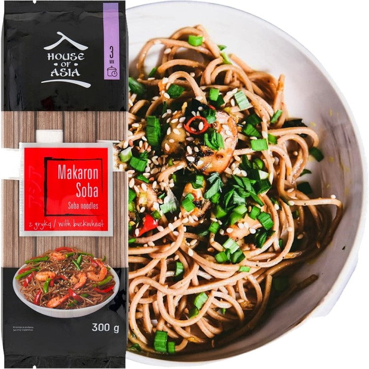 Makaron Soba Japoński Brązowy Gryczany Porcje 300g HOUSE OF ASIA