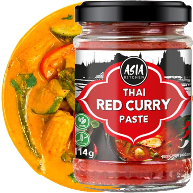Ostra Czerwona Pasta Curry Czerwone Hot Red Paste 114g ASIA KITCHEN