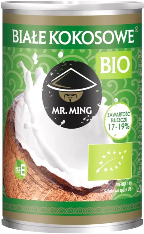 Mleczko Mleko Kokosowe Puszka BIO 17-19% Clean Label Wietnam 400ml MR. MING
