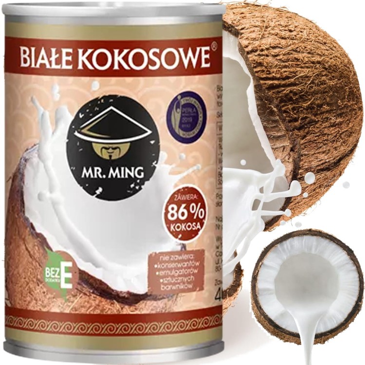 Mleczko Mleko Kokosowe 86% Miąższu Kokosa Czysty Skład Bez Dodatków E 400ml MR. MING
