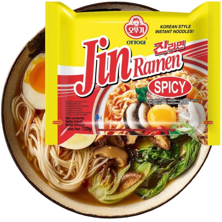 Koreańska Zupka Makaron Instant Jin Ramen Spicy Ostra 120g OTTOGI